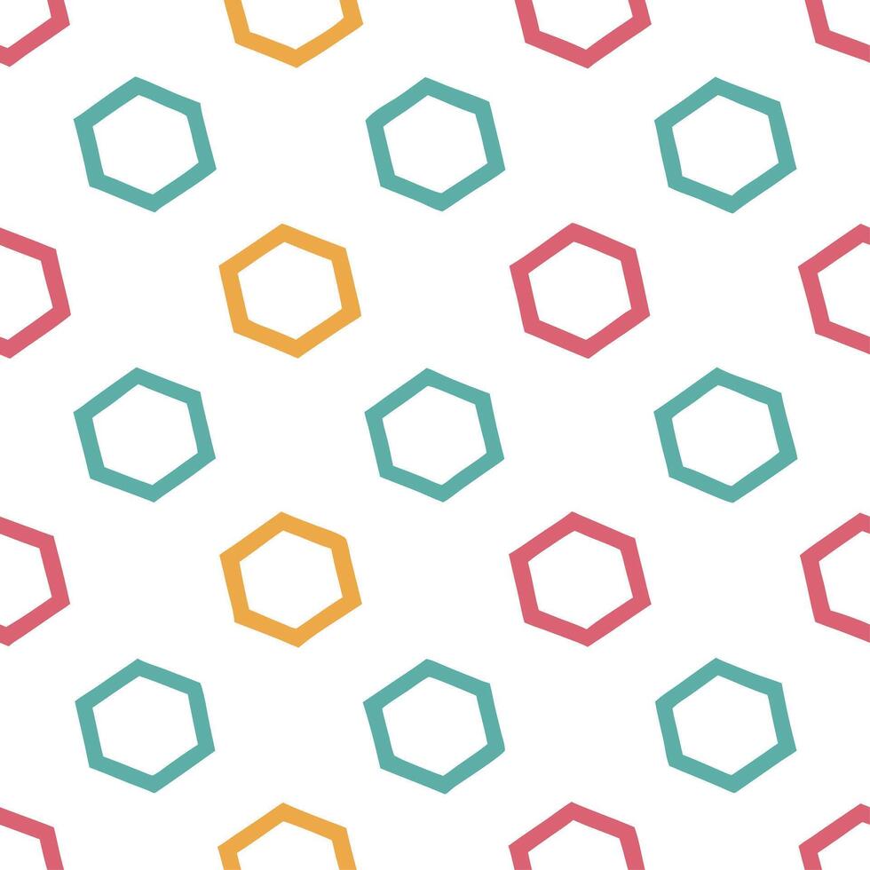 Colorful retro polygon seamless tiles lively hues on white background great for fabric design vector