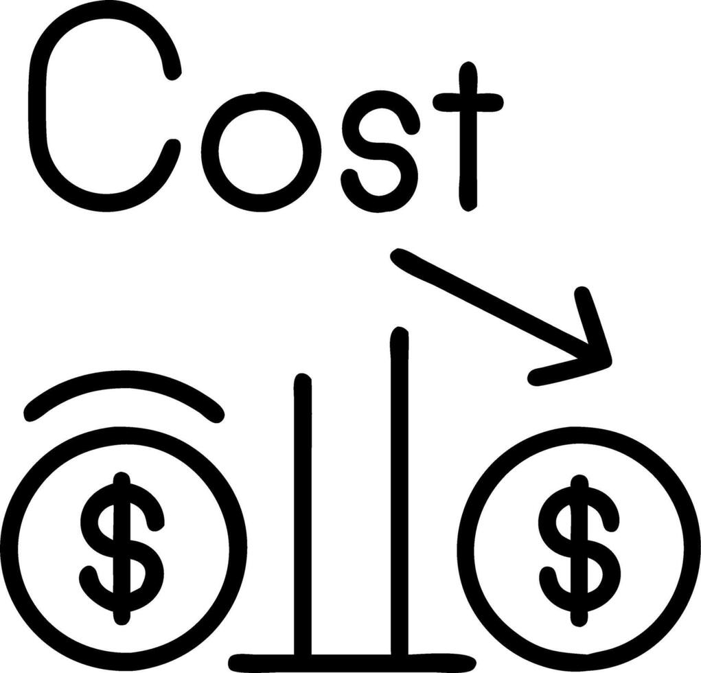 Coins and holographic cost breakdown data hovering over a table to represent cost analysis in financial departments vector