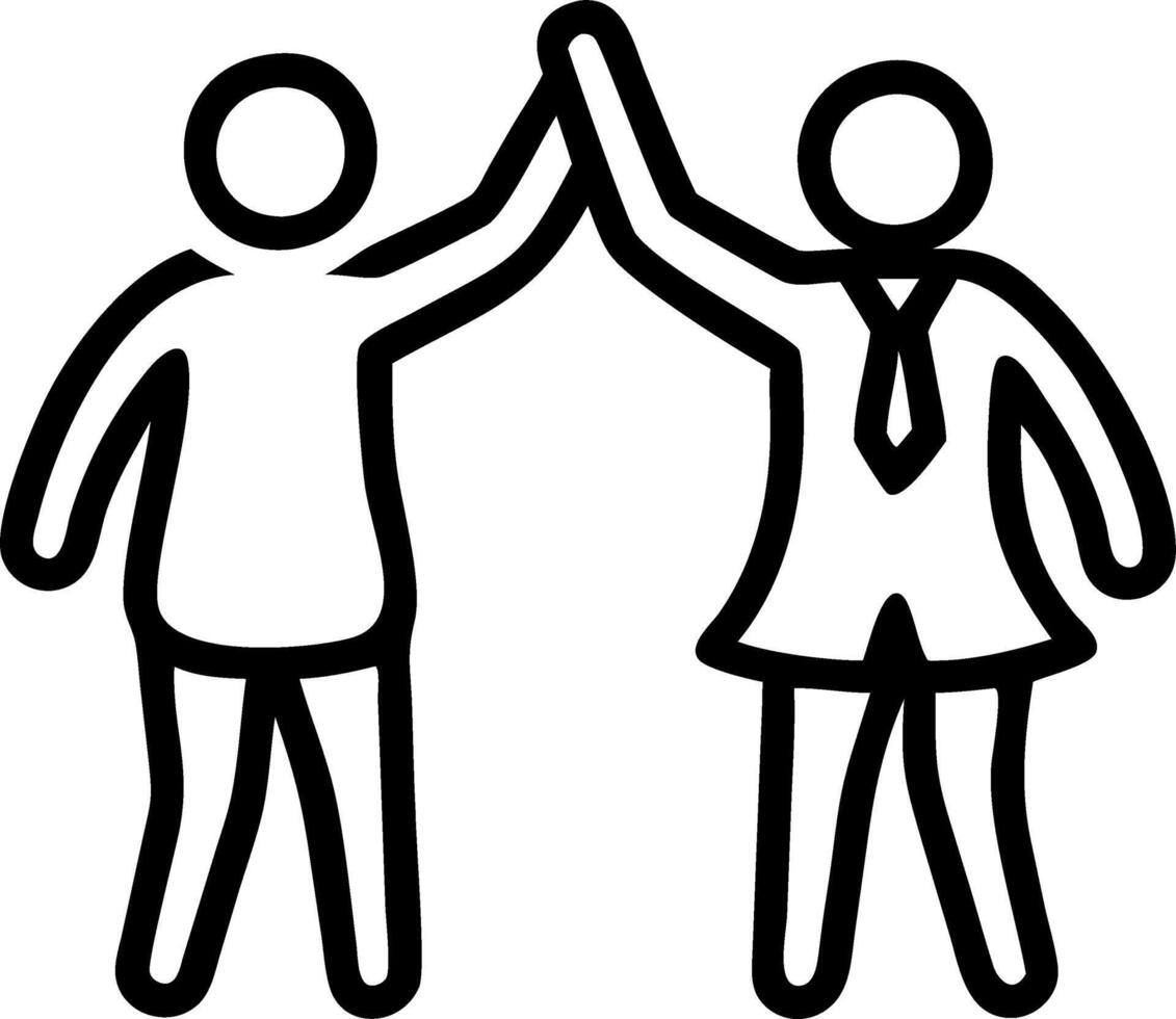 Cheerful and successful coworkers an Indian businessman and African American businesswoman give a high five celebrating project victory in a modern office embodying business corpor Set 9 vector