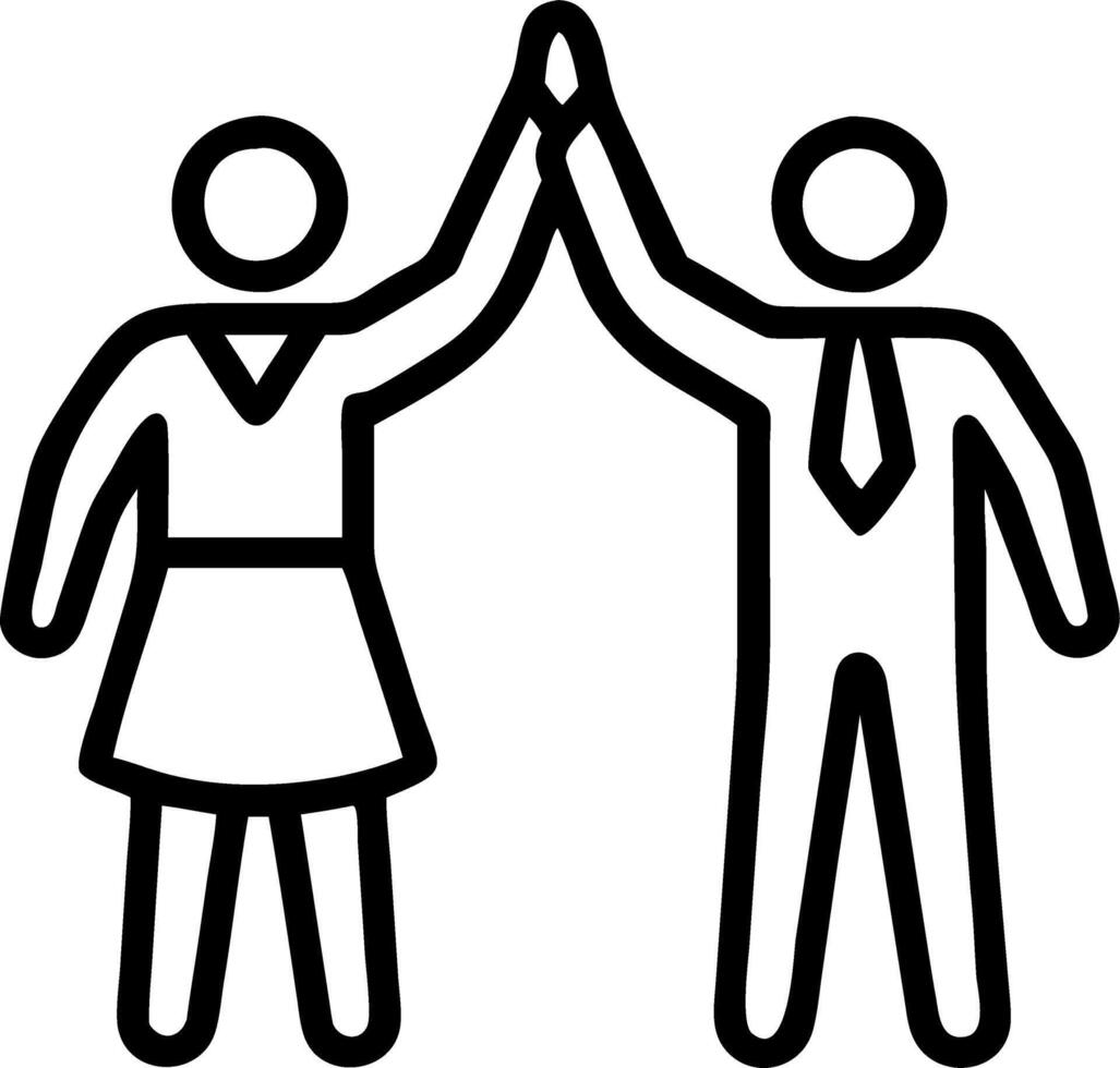 Cheerful and successful coworkers an Indian businessman and African American businesswoman give a high five celebrating project victory in a modern office embodying business corpor Set 2 vector