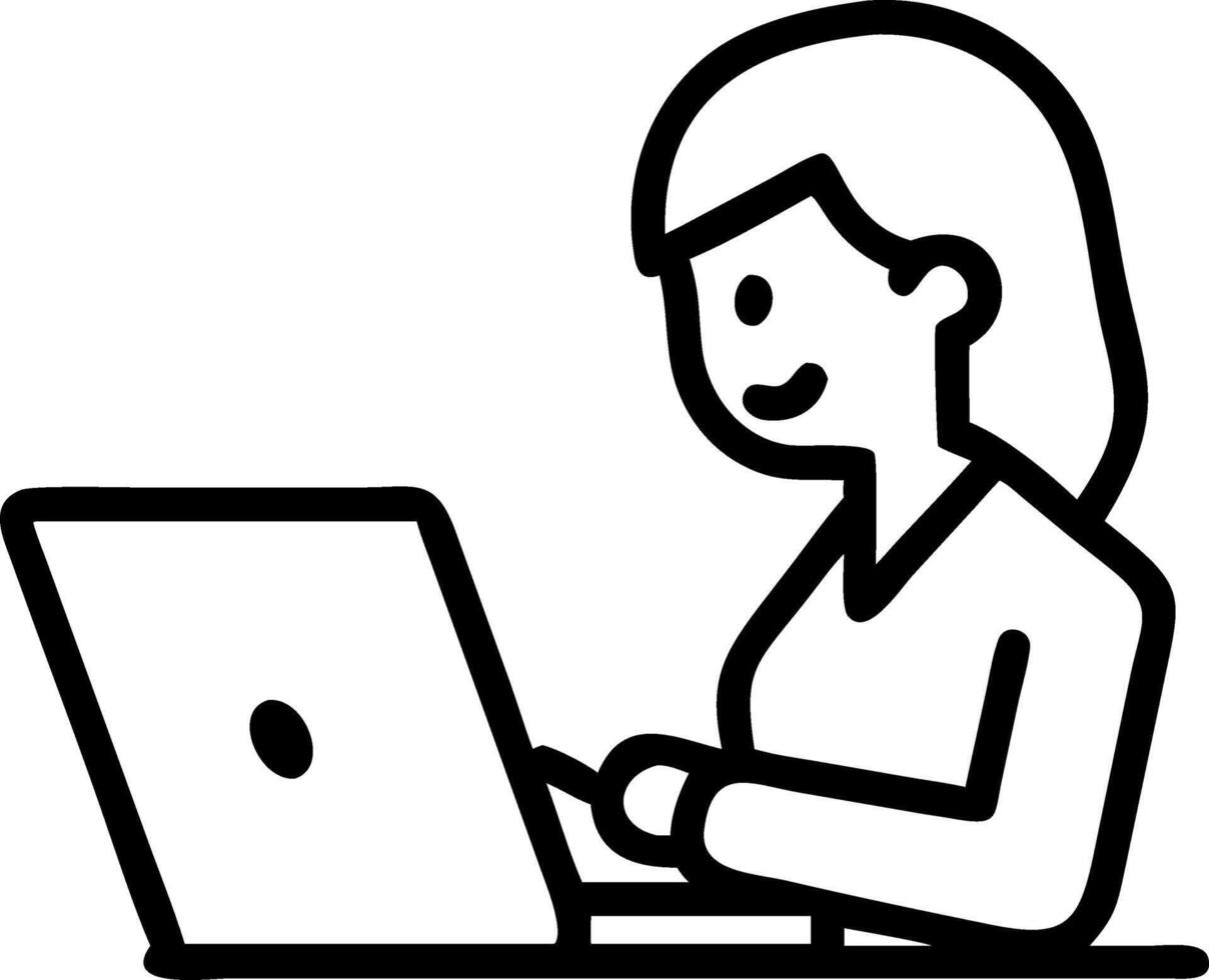 Busy professional business woman CEO executive works on computer in office young African American female manager or employee uses laptop writes notes sits at desk eLearning online Set 6 vector