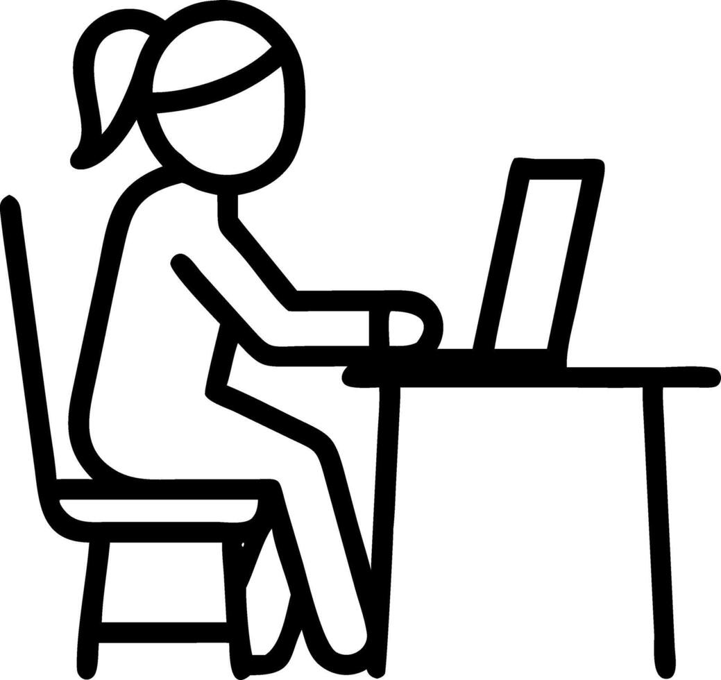 Busy professional business woman CEO executive works on computer in office young African American female manager or employee uses laptop writes notes sits at desk eLearning online Set 5 vector