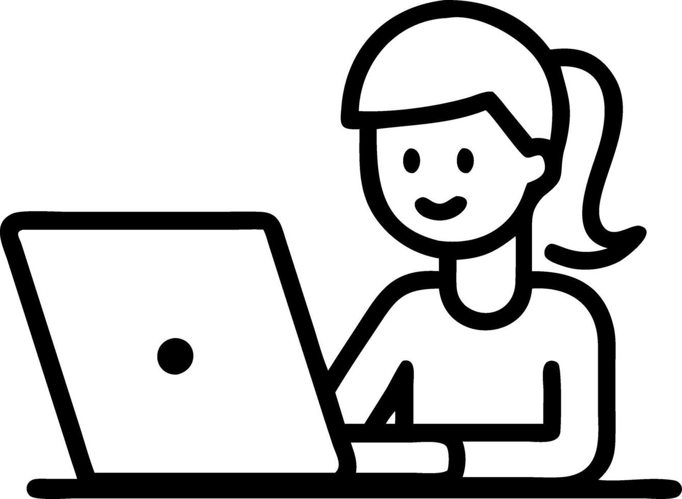 Busy professional business woman CEO executive works on computer in office young African American female manager or employee uses laptop writes notes sits at desk eLearning online Set 2 vector