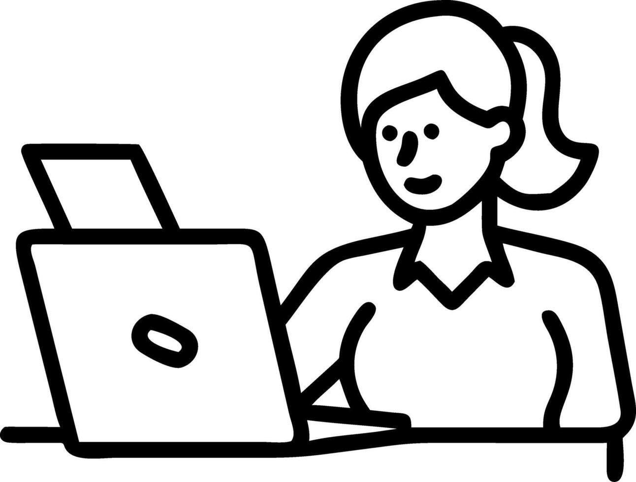 Busy mature business woman working in office looking at laptop holding document older professional hr manager lawyer or notary checking financial tax report account in office busin vector