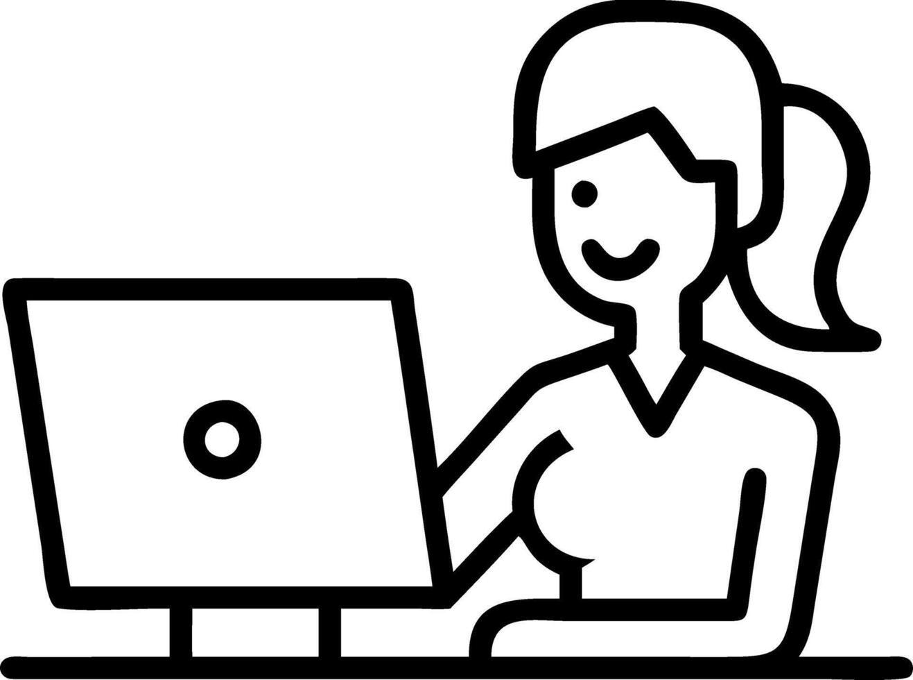 Busy happy African American business woman executive manager working on computer in office Set 2 vector