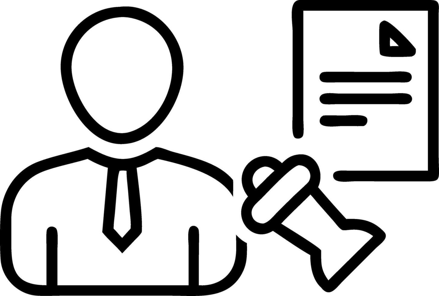 Businessman stamping official documents using holographic validation tools vector