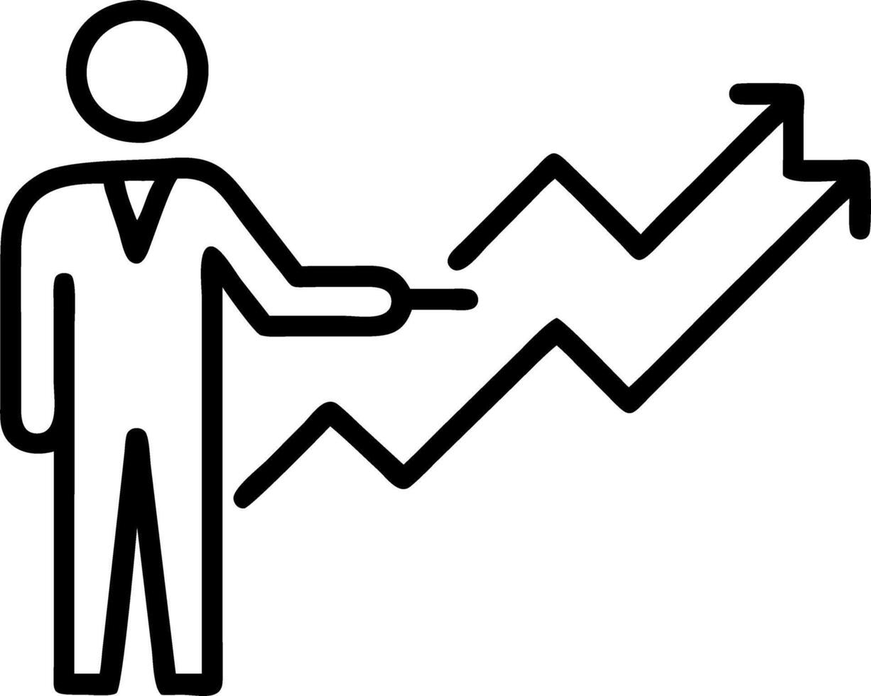 Businessman analyzing stock market growth and upward trends using holographic financial visualization vector