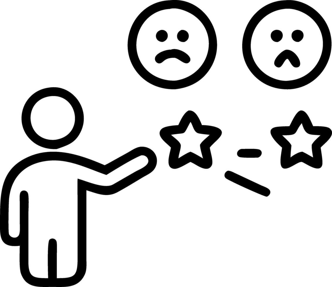 Businessman adjusting holographic icons for rating and feedback with emotional indicators vector