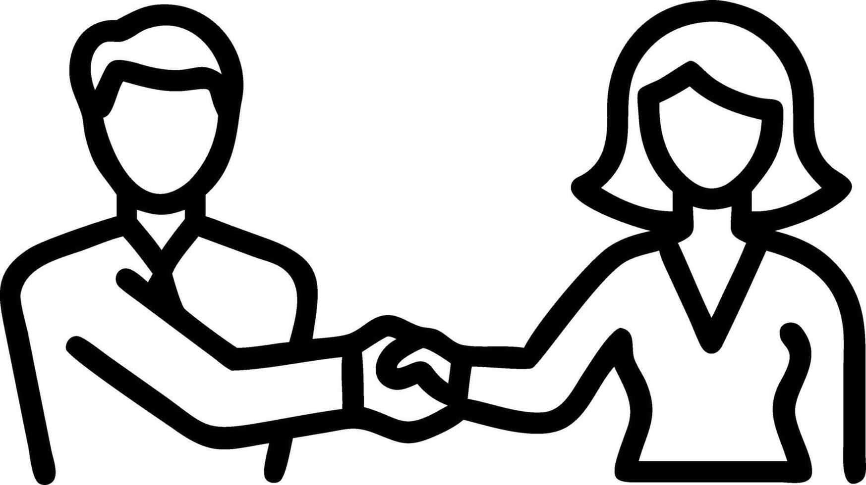 Business handshake of happy female hr bank manager financial advisor and male recruit partner or insured client consulting meeting deal hiring job interview partnership corporate a vector