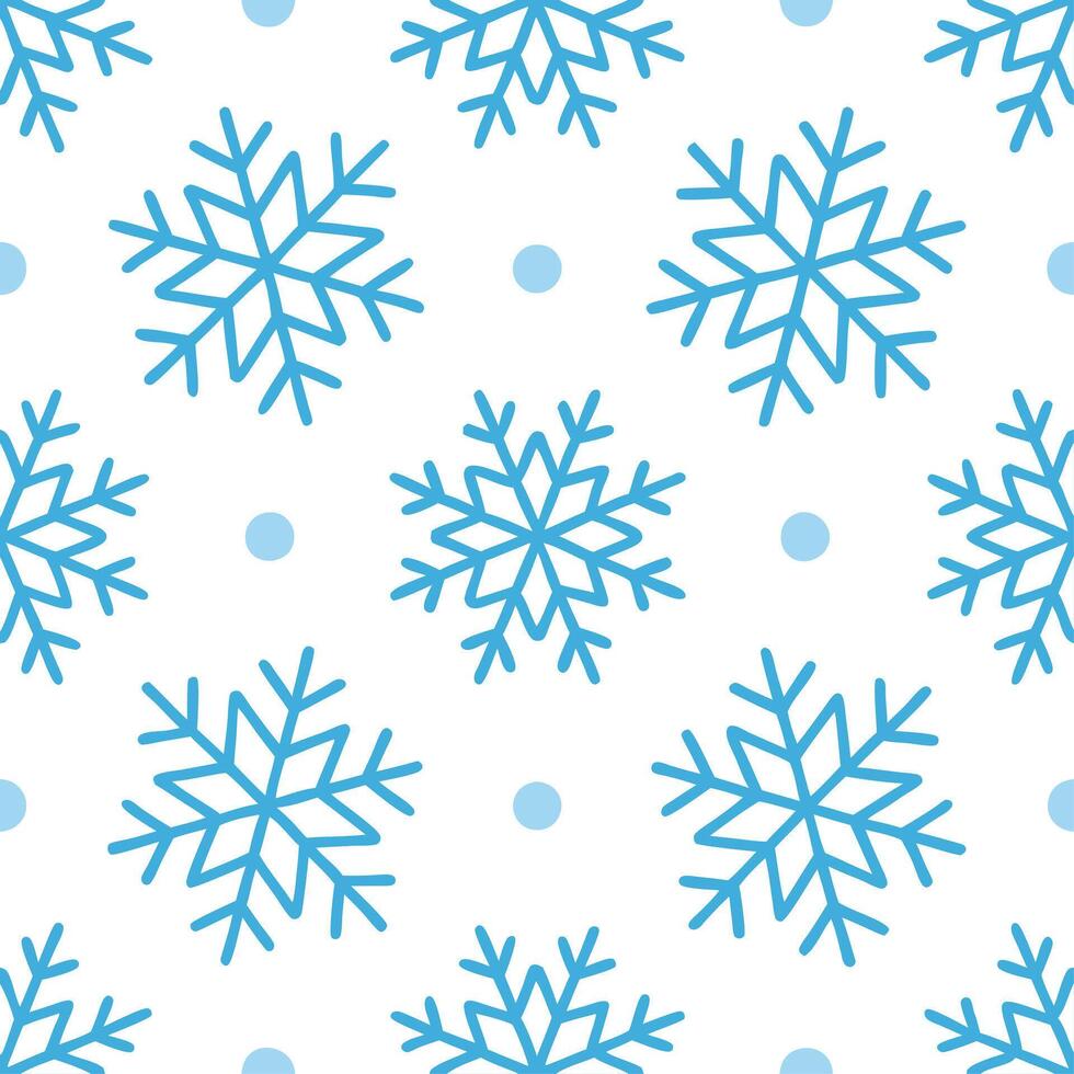 Bright winter snow seamless pattern with bright snowflakes and light snow covering for a fresh winter look vector