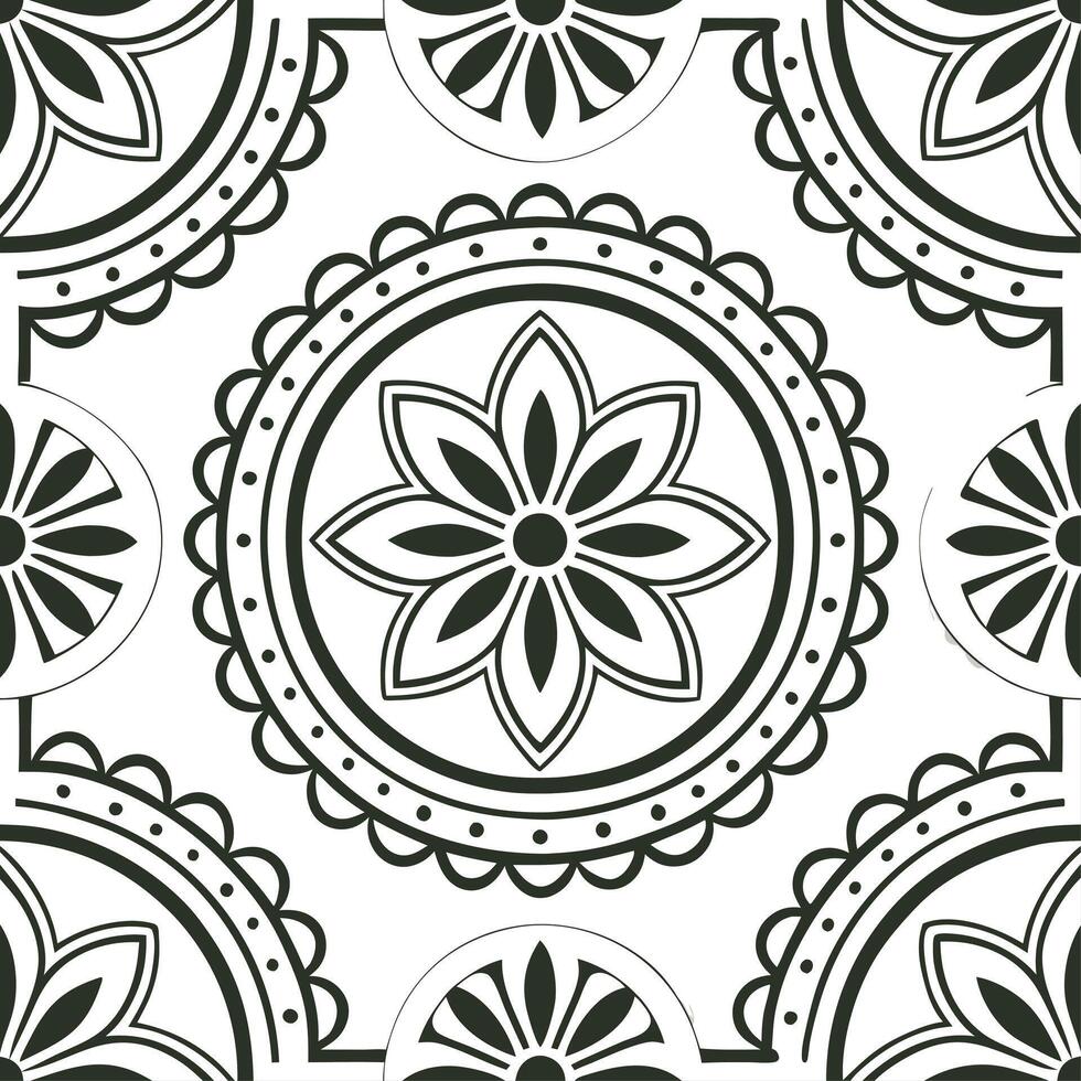 Botanical vintage frame seamless tile pattern with nature inspired elements and classic style vector