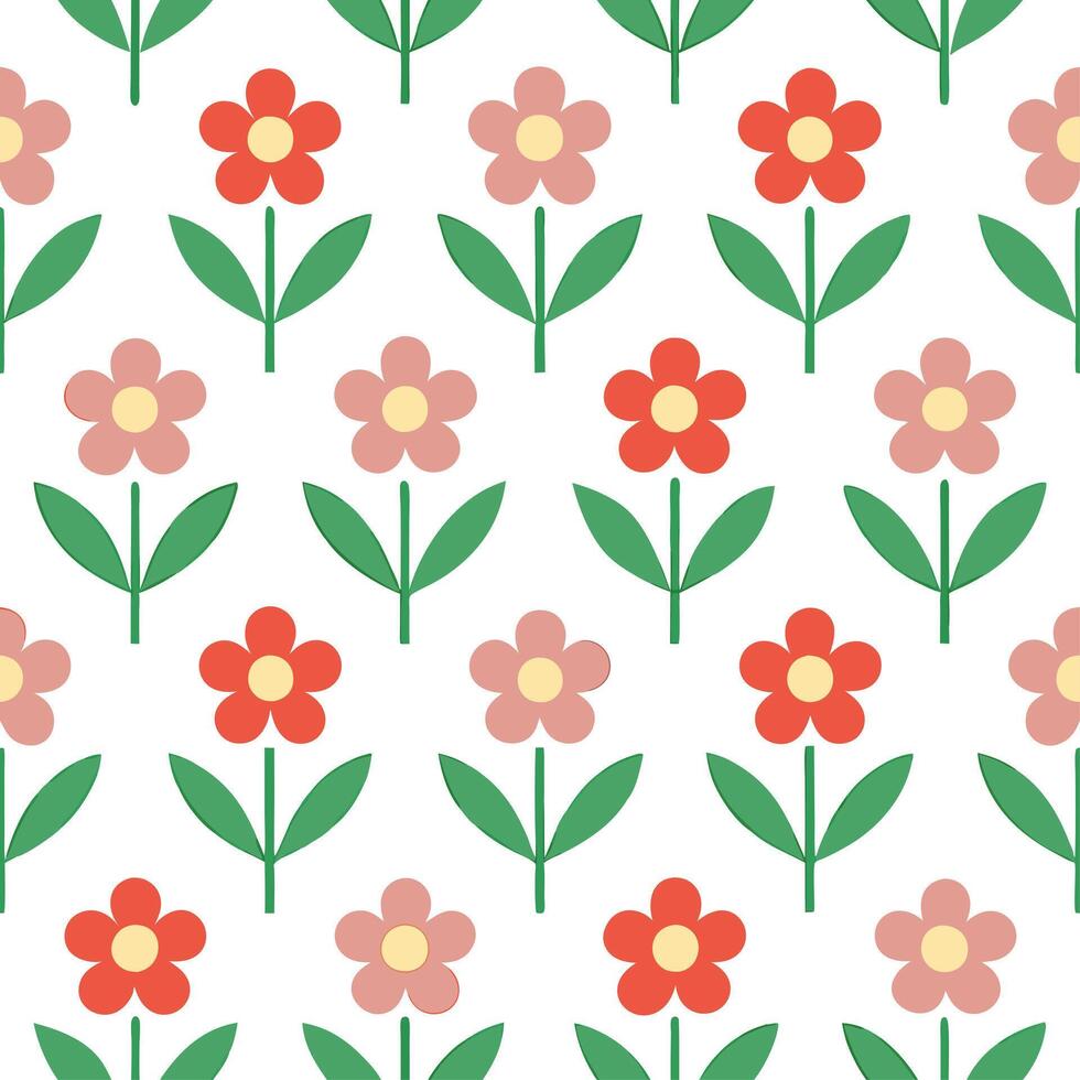 Blossom filled garden seamless tile pattern with a vibrant mix of wildflowers symbolizing a fresh start vector