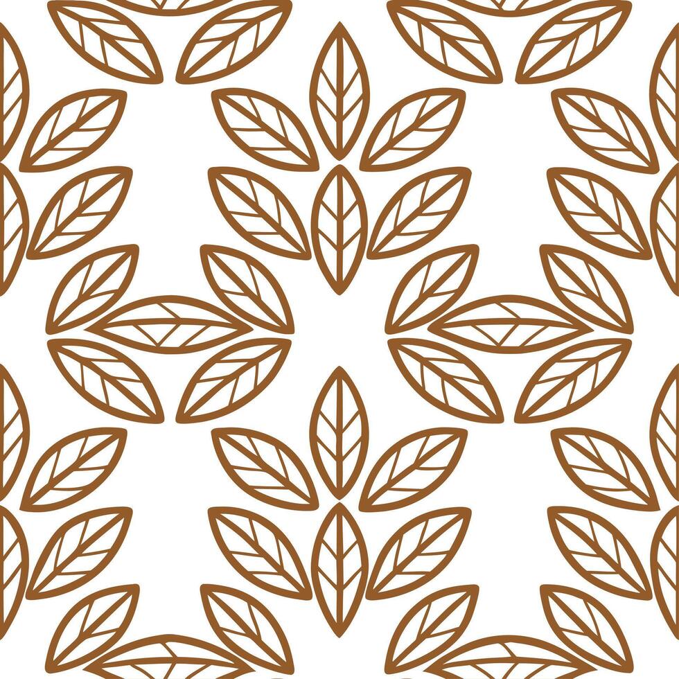 Boho spring leaves seamless pattern with intricate designs and earthy tones for relaxed bohemian styles vector