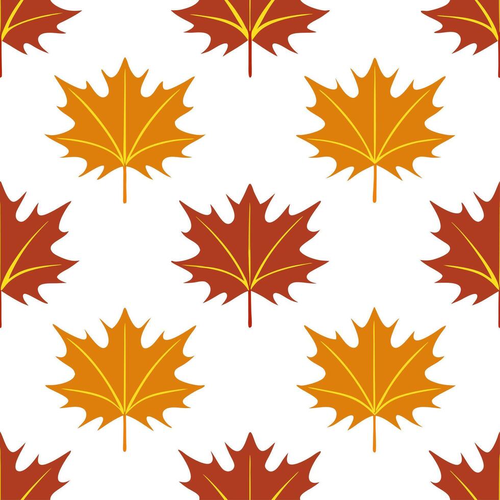 Autumn leaves seamless pattern with soft transitions between rich oranges reds and yellows for a balanced natural fall look vector