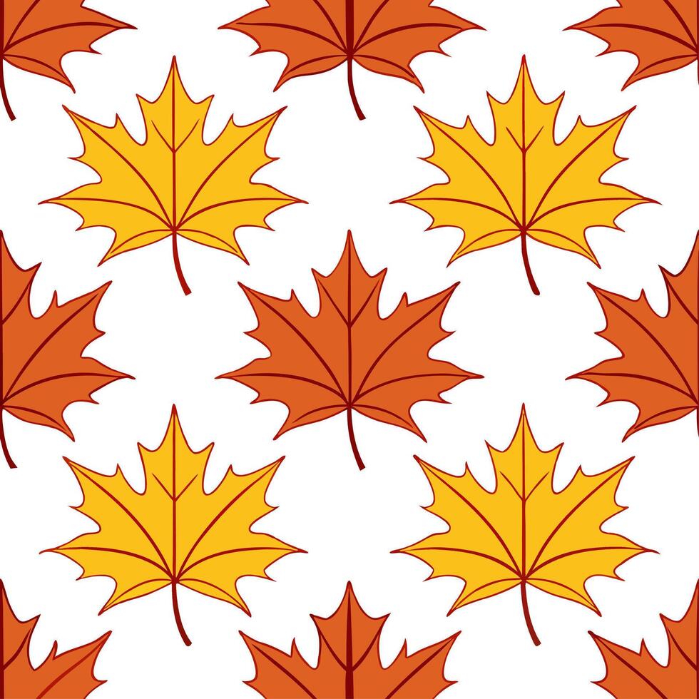 Autumn leaves seamless pattern with falling leaves and wind swept textures for a dynamic natural look vector