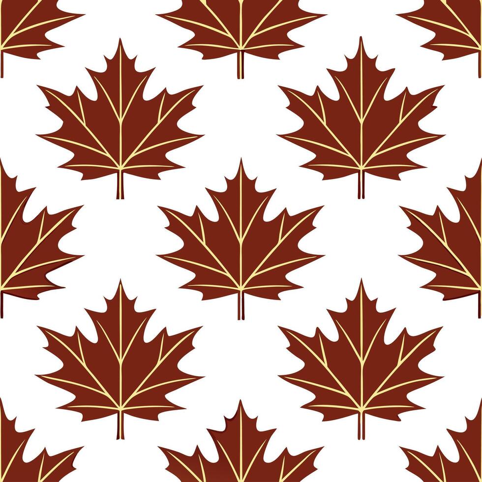 Autumn leaves seamless pattern with crisp edges and dark red tones for a dramatic fall inspired effect vector
