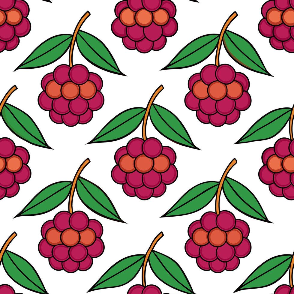 Autumn berries seamless tile pattern with rich reds purples and earthy tones vector