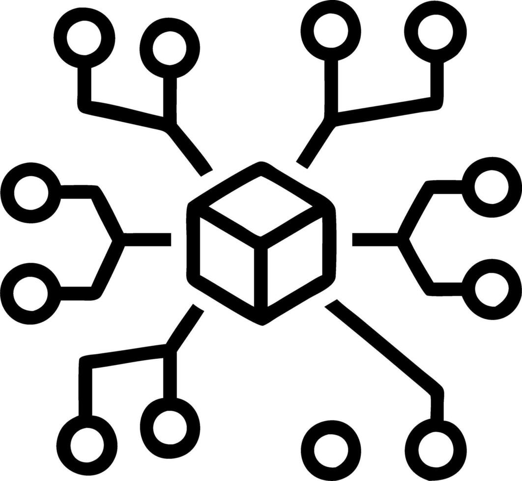 API Integration A network of holographic icons representing APIs and connectivity in a digital integration environment vector