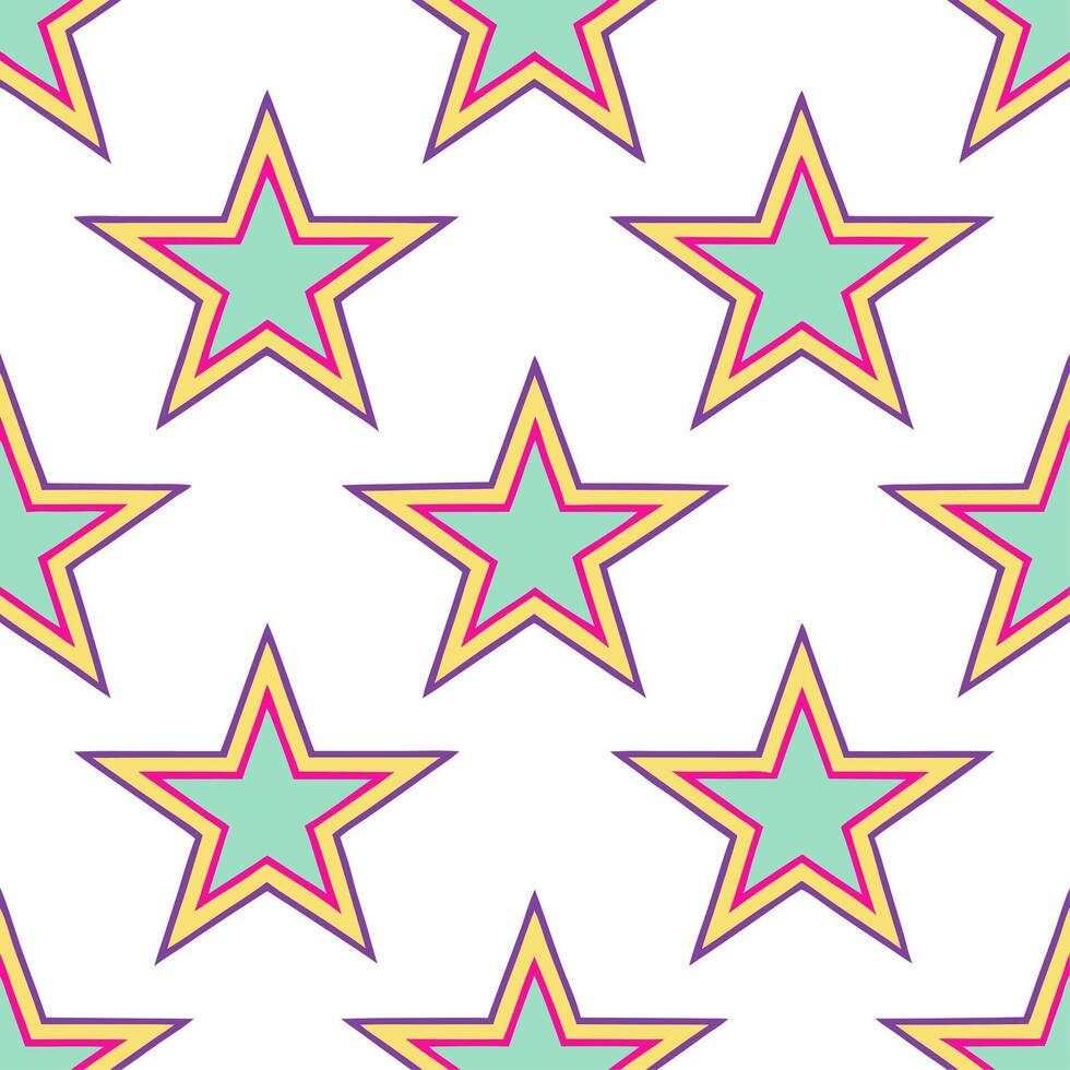 Abstract retro polygon seamless pattern bright hues on white background suitable for stationery Set 3 vector