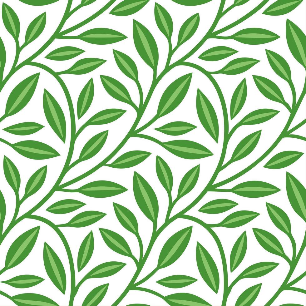 Abstract spring nature seamless pattern with organic lines and vibrant greens for modern botanical designs vector