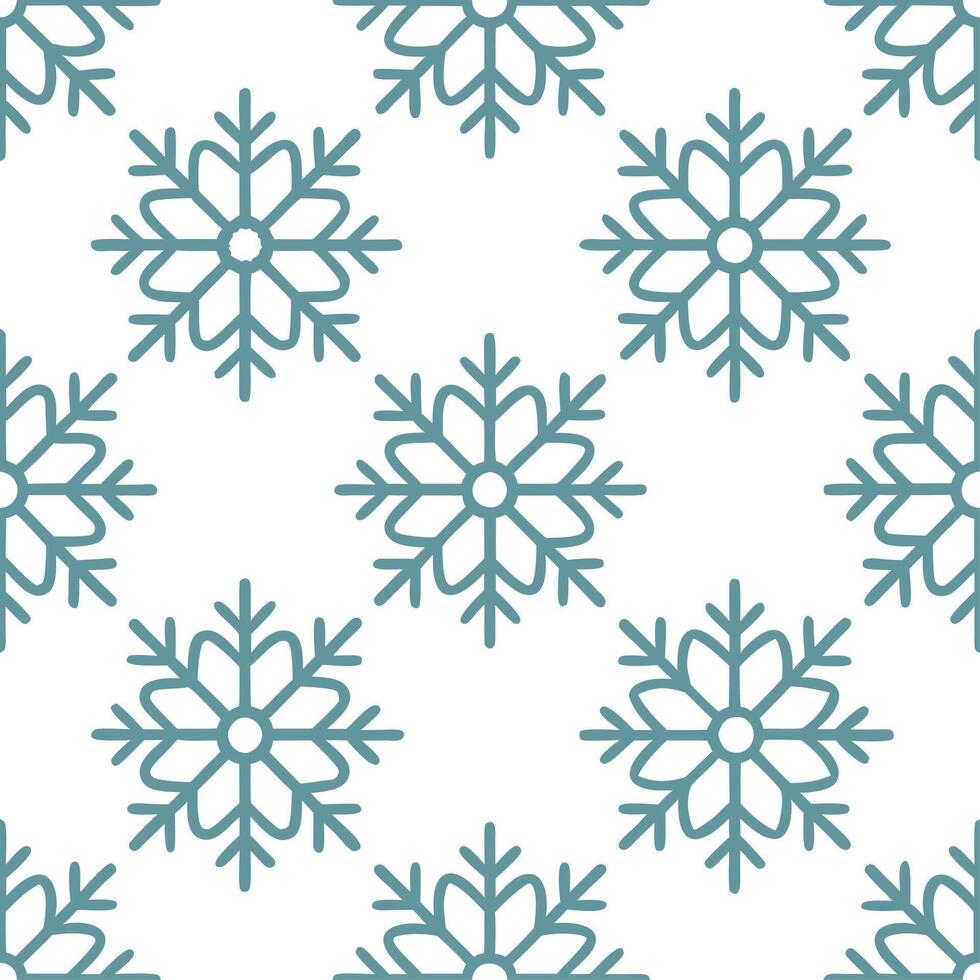 Abstract snowflake seamless tile pattern with artistic shapes and cool color palette vector