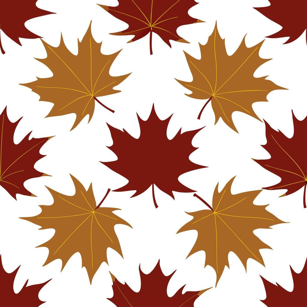 Abstract autumn leaves seamless pattern with geometric leaf shapes and earthy tones for modern fall designs Set 2 vector