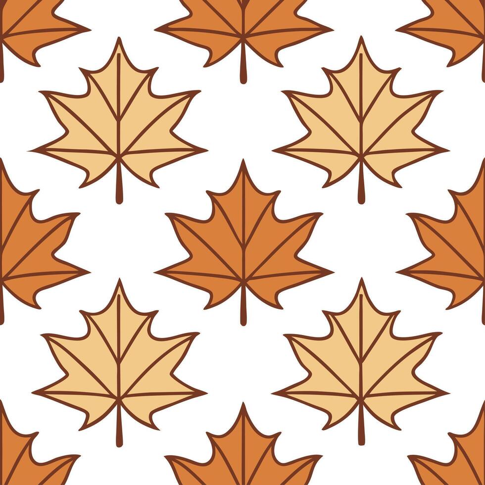 Abstract autumn leaves seamless pattern with geometric leaf shapes and earthy tones for modern fall designs vector