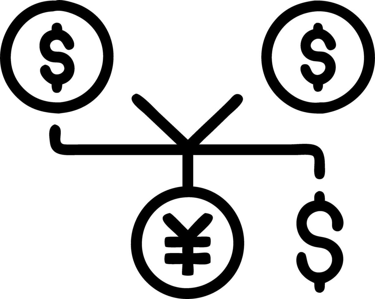 A holographic display of multiple currency icons dollar euro yen etc to represent global financial symbols in business finance vector