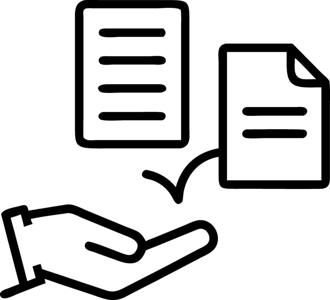 A hand interacts with floating legal documents and approval workflows representing legal documentation and compliance processes Set 10 vector