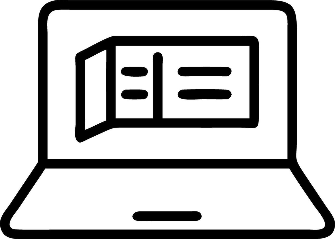 A glowing laptop showing interactive learning tools vector