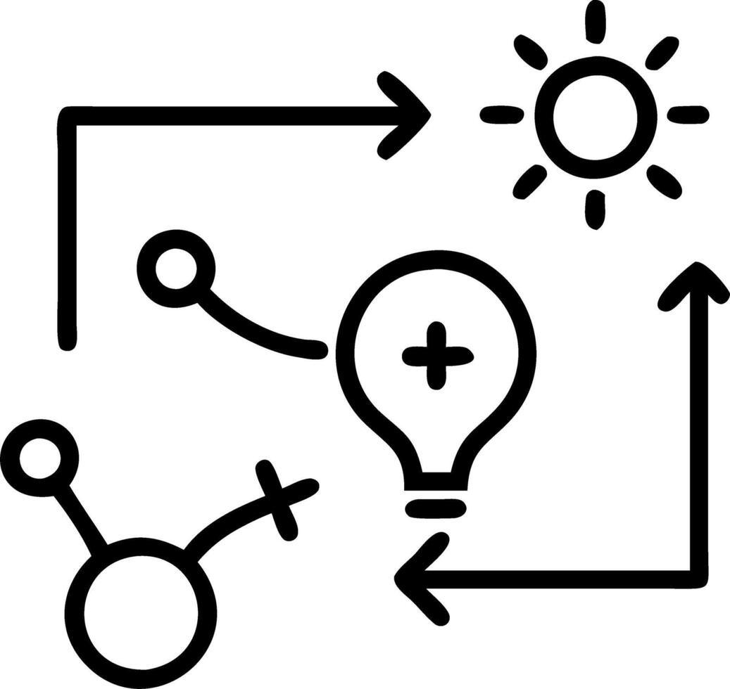 A glowing blueprint of interconnected ideas illustrating strategic planning for business strategies vector