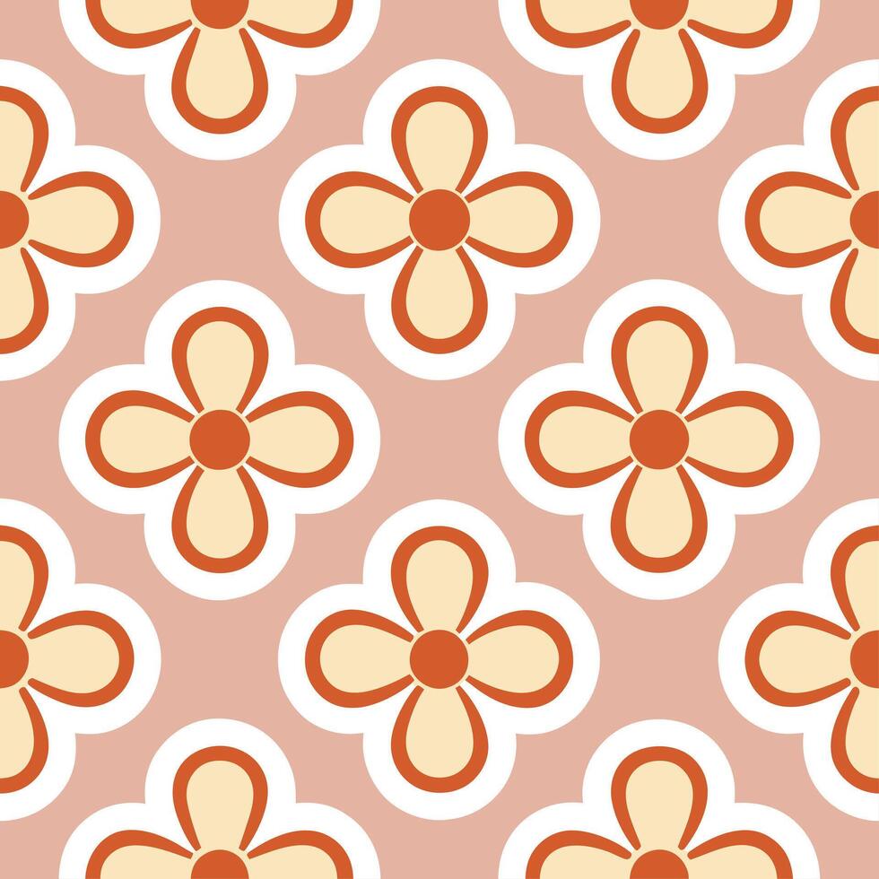 60s mod seamless pattern with bold graphics and vibrant colors for trendy designs vector