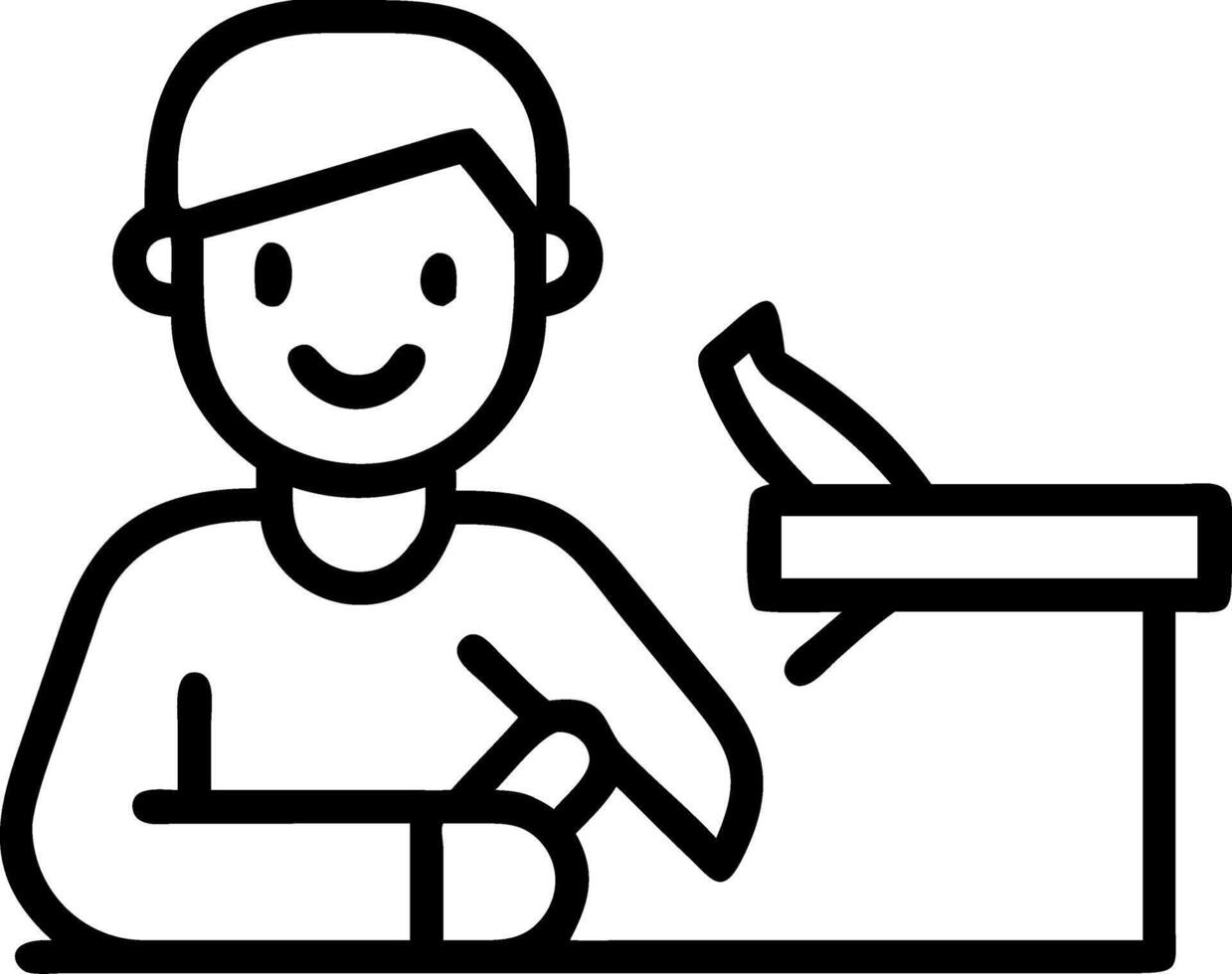 young carpenter Asian man wooden maker craftsman working with an industry carpentry tool workshop vector