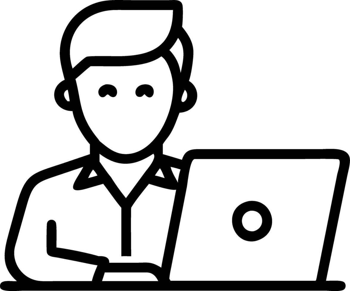 Young busy Latin professional businessman checking documents on laptop in office serious accountant expert reading legal company files at workplace vector