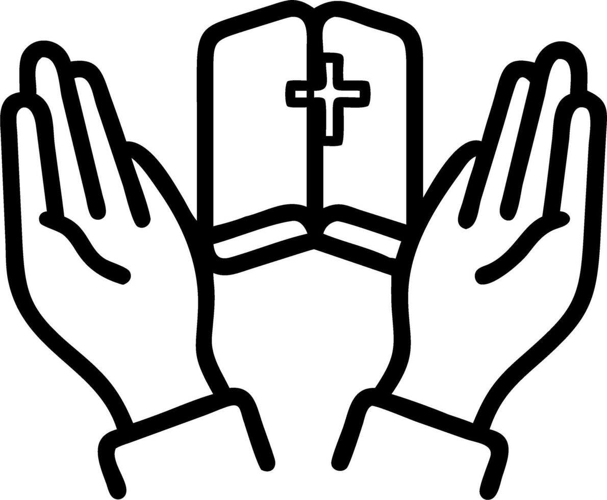 Women holding hands pray god blessing better life Women hands praying god bible believe goodness Christian life crisis prayer god vector