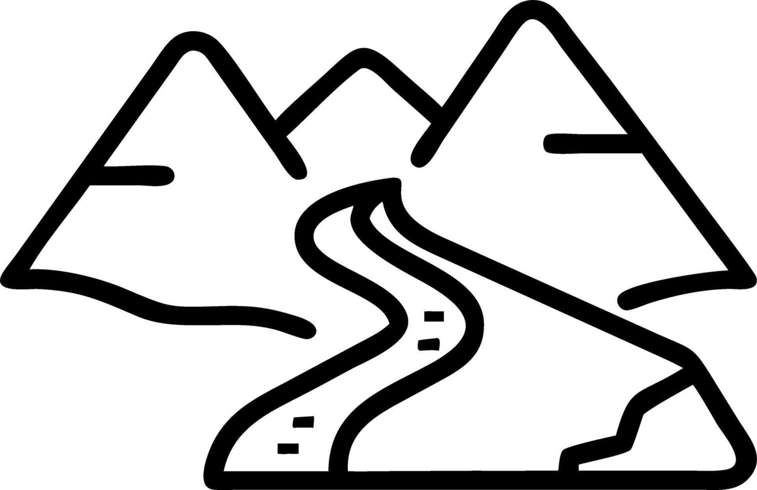 Winding road in an industrial mining site surrounded by coal heaps and hills showcasing scale extraction transportation resources vector