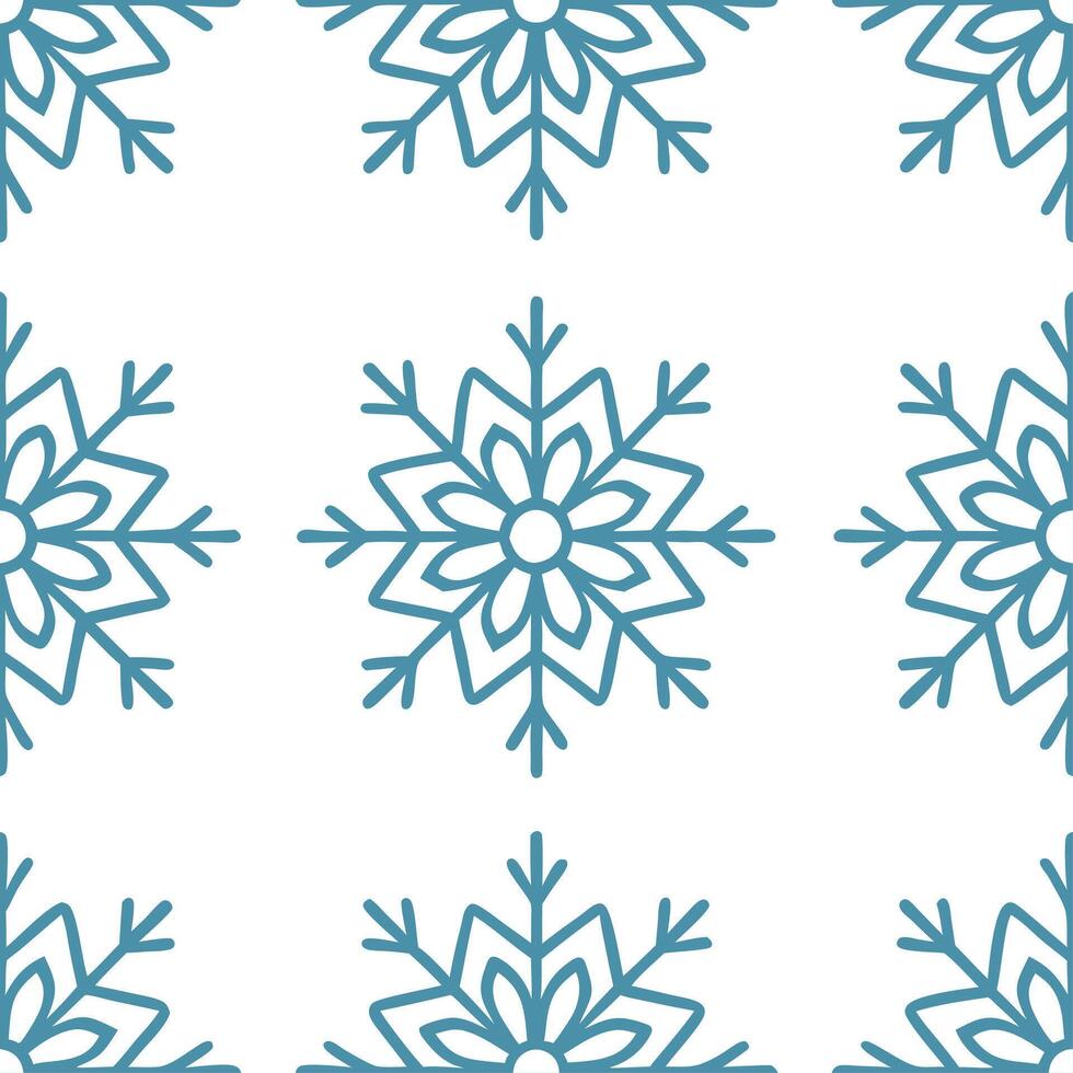 Winter snowflake seamless tile pattern with intricate designs and icy blue tones for serene home decor vector
