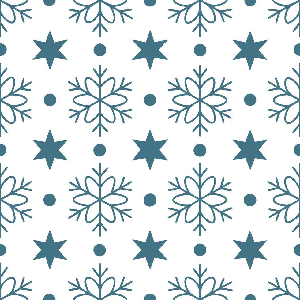 Winter holidays seamless tile pattern with snowflakes and holiday symbols for festive decor vector