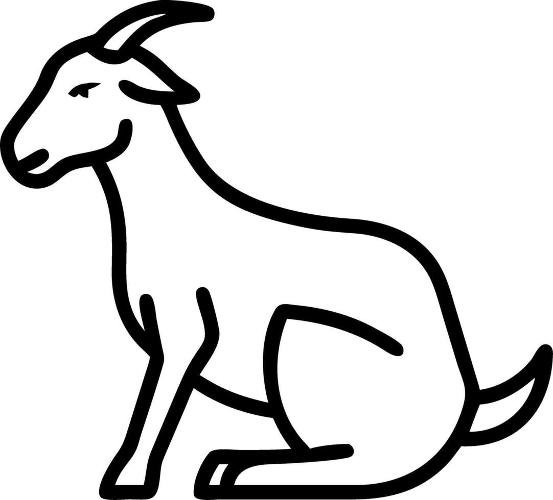White goat sitting gracefully on turquoise background showcasing serene animal beauty perfect for nature and farm themes vector