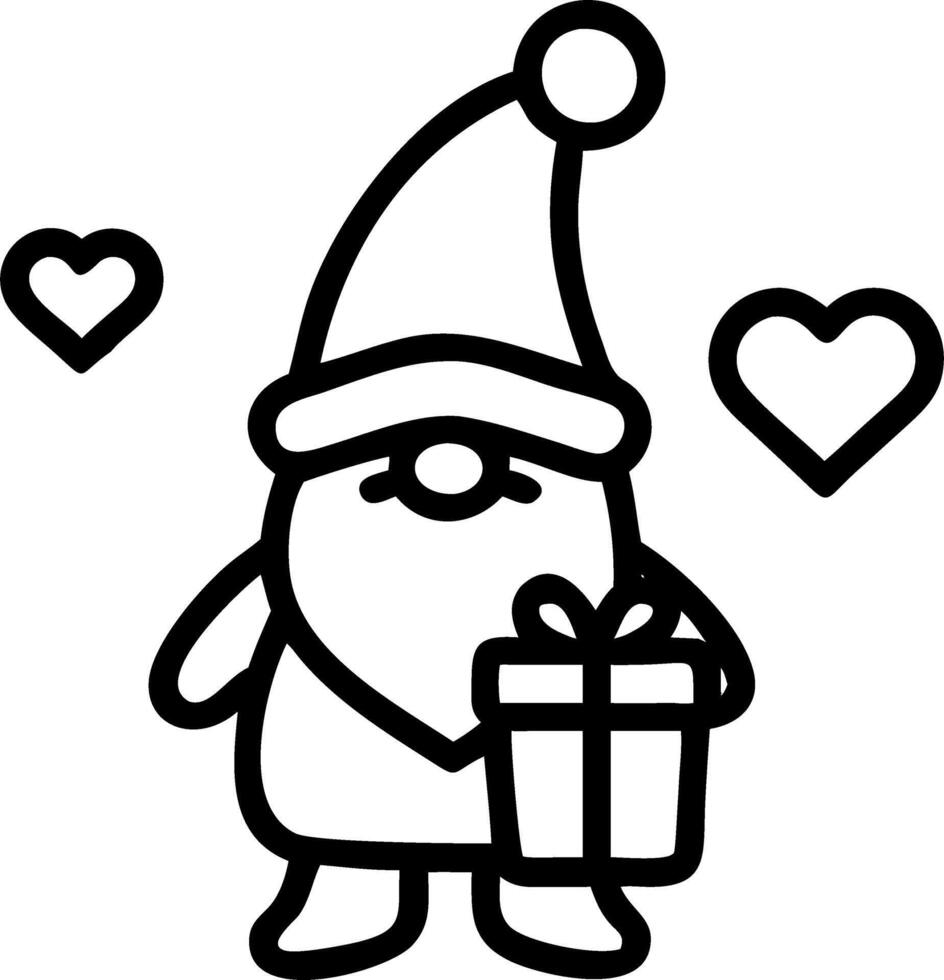 Whimsical gnome holding gifts and hearts perfect for celebrations and festive decorations vector
