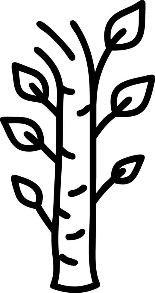 Watercolor painting of single birch tree with green leaves on white background highlighting minimalist nature beauty perfect for modern decor and illustrations vector