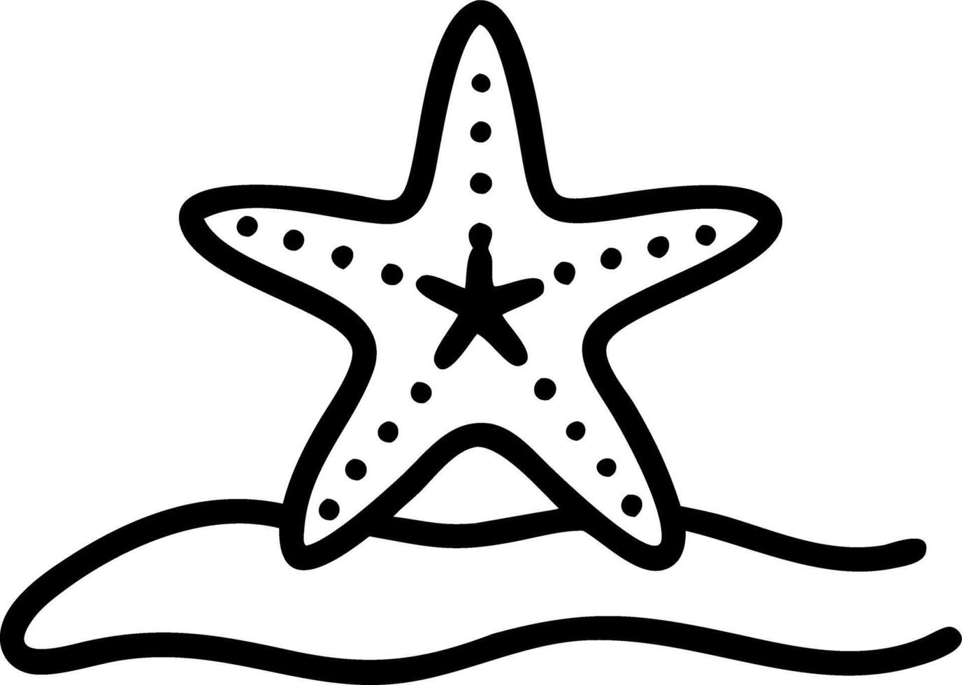 Watercolor painting of orange starfish with white tipped arms lying on light brown wet sand showcasing marine beauty vector