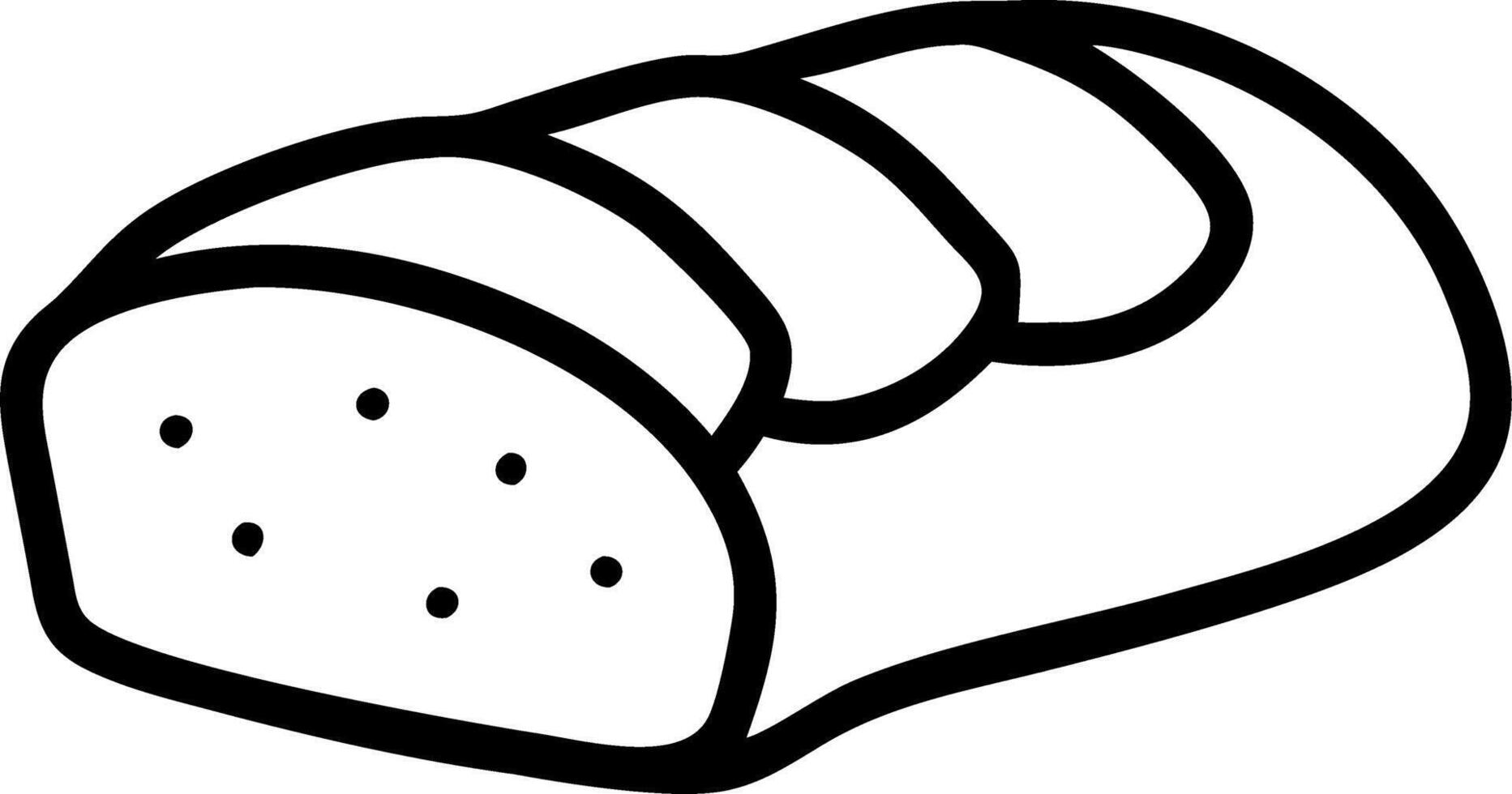 Watercolor illustration of sliced loaf of bread with golden brown crust on white background ideal for culinary art and food decor Set 2 vector