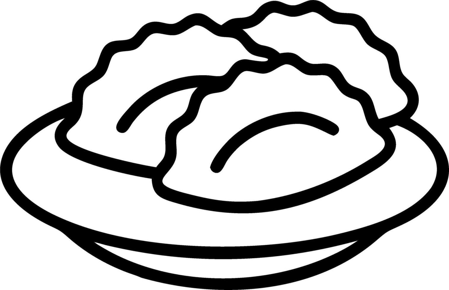 Watercolor illustration of to plate of gyoza perfect for culinary projects and Asian cuisine designs vector