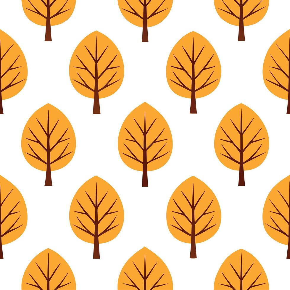 Warm autumn trees seamless tile pattern with chestnut and fir trees for inviting seasonal decor vector