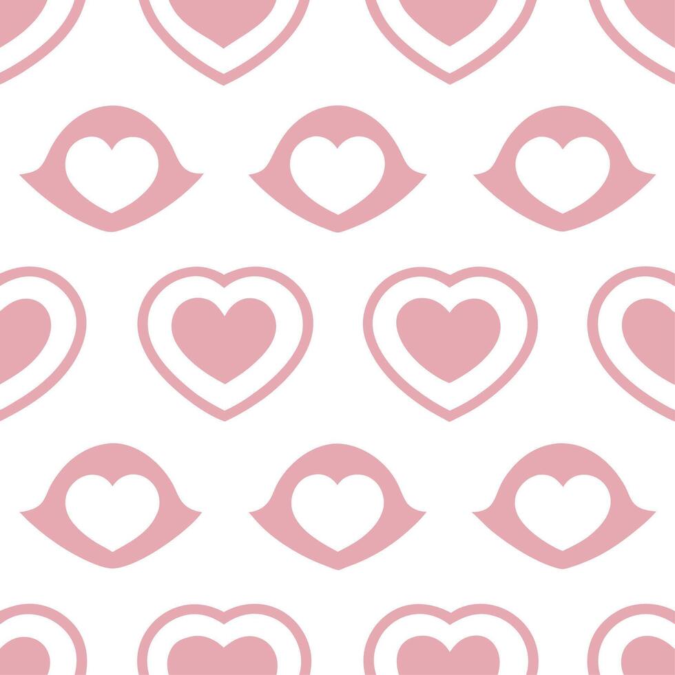 Valentine hearts and love birds seamless tile pattern with romantic symbols and soft pastel hues for elegant decor Set 3 vector