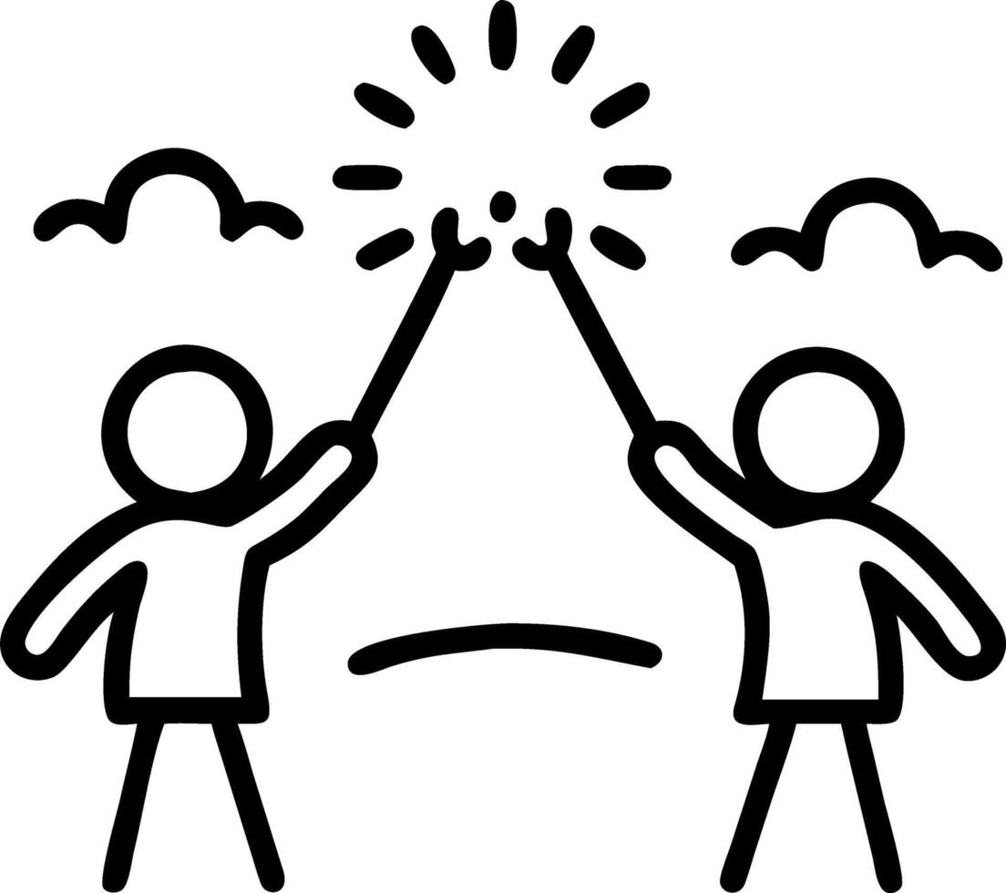Two children holding sparklers at sunset creating beautiful silhouettes against colorful sky Set 9 vector
