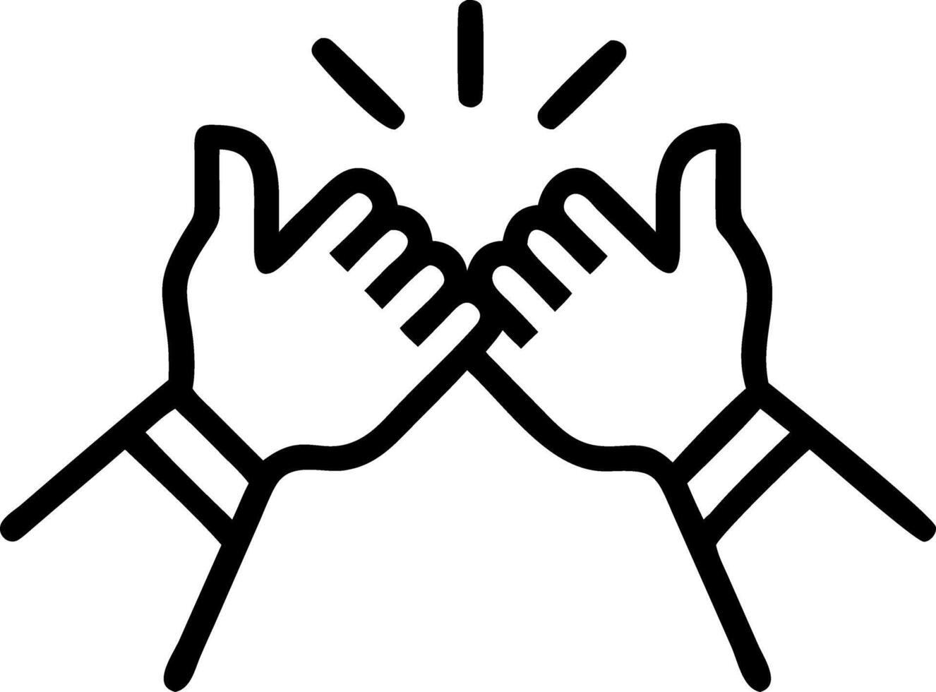 Two carpenters join hands embodying unity and dedicated efforts culminating in woodworking achievements with unwavering commitment vector