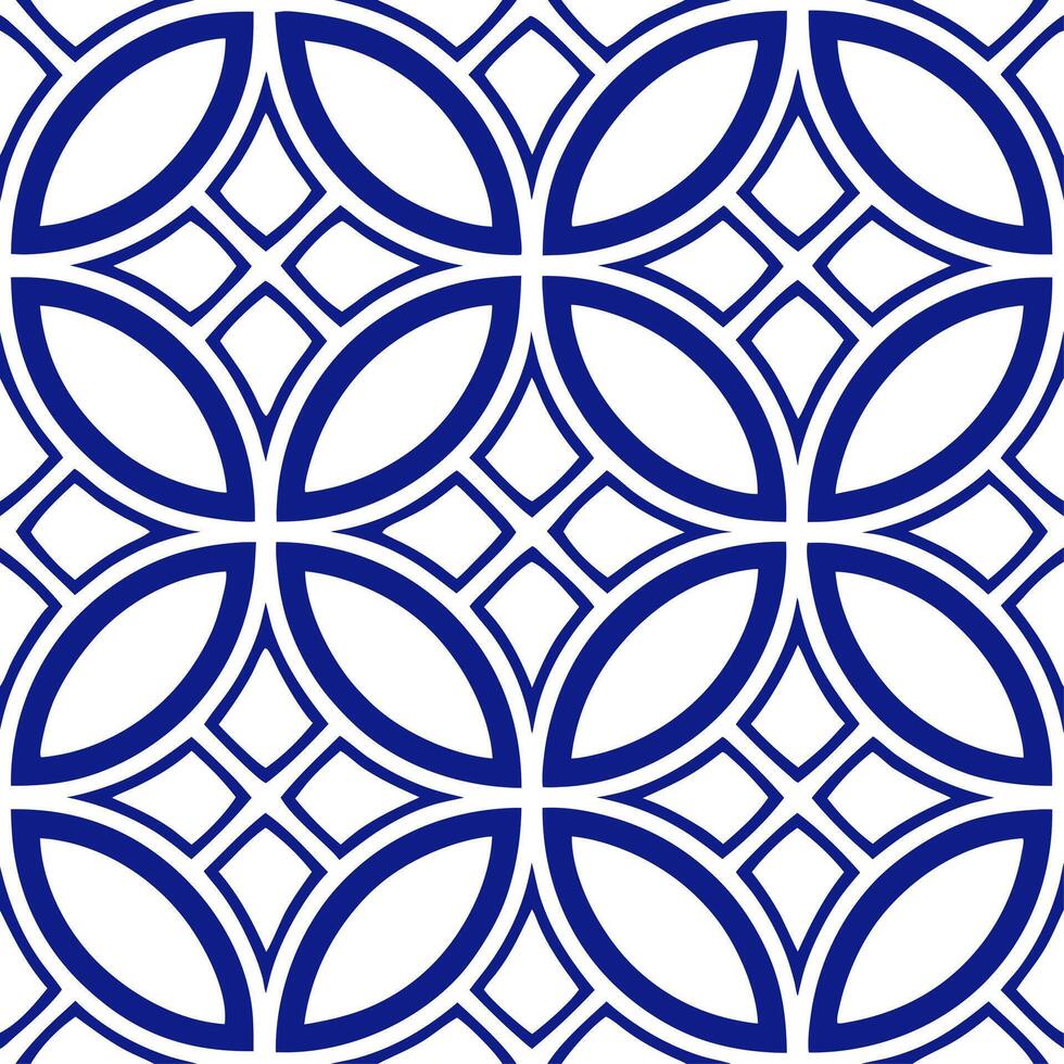 Traditional Moroccan zellige borders and geometric patterns seamless tile pattern with vibrant blues and intricate designs for exotic home decor vector
