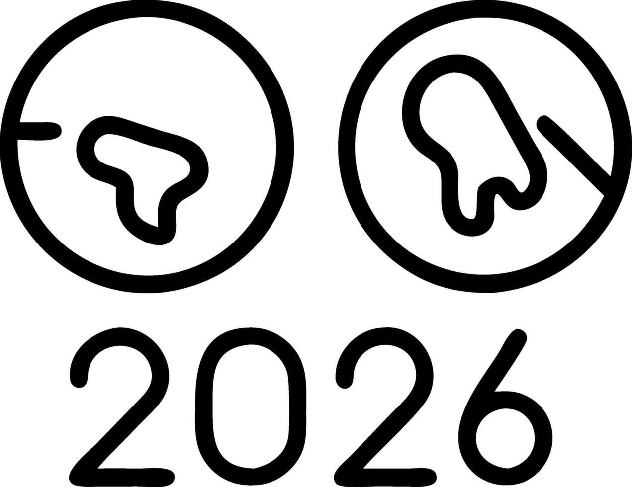 Top view of nature depicting 2026 New Year with Sustainable Development Goals ESG NetZero and CO2 reduction concepts highlighting sustainability management and renewable energy for vector